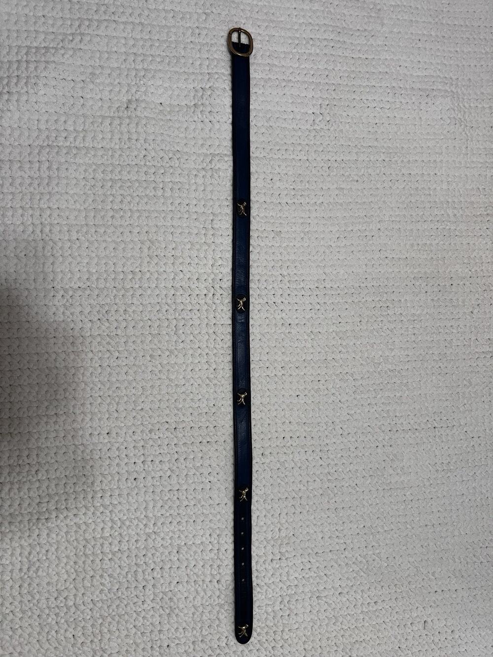 Vintage 1980s European Leather Hunting Blue Trachten Pointer Belt